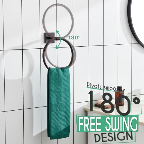 KOKOSIRI Hand Towel Holder Wall Mounted Towel Ring Bathroom Accessories Shower Towel Hanger Rack Stainless Steel Oil Rubbed Bronze, B3010OBR - color: Oil Rubbed Bronze