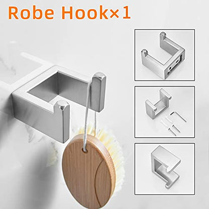Fapully 5 Piece Bathroom Hardware Set Stainless Steel Bathroom Accessories | Brushed Nickel | SUS304 Stainless Steel | Wall Mounted - color: Brushed Nickel, style: 5 Piece