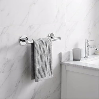 9" Self Adhesive Polished Chrome Hand Towel Holder, No Drill Small Bathroom Organizer, 304SS - color: Chrome, size: 9 Inch