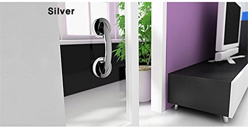 Suction Grab Bar, Portable Suction Handle Bar Suction Grip Bar for Window Door Drawer Cabinet Mini Fridge Grab Puller (Silver) - color: Silver