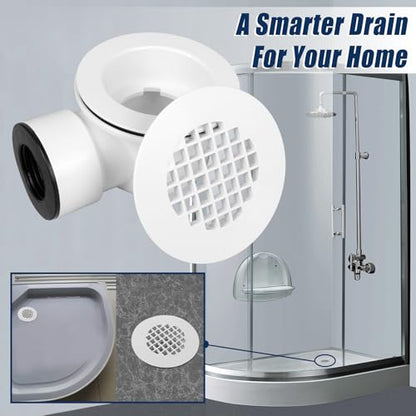 1-1/2"Side Outlet Shower Drain with Perforated Strainer Low Profile | Shower Drain Trap，PVC Shower Base Drain, Prevent Clogs & Odors, Creating Walk-in Showers