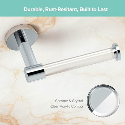 Gatco 5713 Clarion Toilet Paper Holder | Wall Mount Bathroom Accessory, Modern Bathroom Toilet Paper Roll Holder | Crystal-Clear Acrylic & Chrome Finish - color: Acrylic Chrome