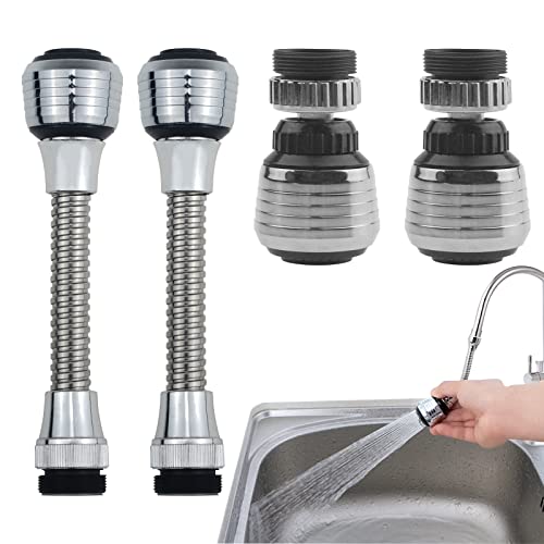 4 PACK Faucet Extender Tubes Flexible 360 Degrees Faucet Extension Sprayer for Kitchen Sink