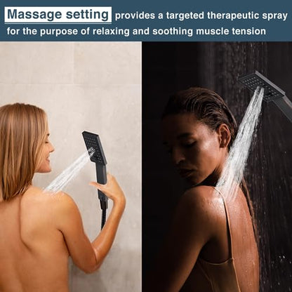 BRIGHT SHOWERS High Pressure Handheld Shower Head Set, High Flow Hand Held Showerhead with 60" Long Stainless Steel Hose and Adjustable Wall Bracket, 3 Spray Setting Shower Wand, Oil-Rubbed Bronze - color: Oil Rubbed Bronze, size: 2.5 Gallon Per Minute