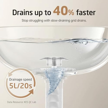 KES Brushed Gold Bathroom Pop Up Drain with Extended Thread, No Overflow | All-Metal Brass & Stainless Steel, Fits 1.6-1.9 In Sink Hole, Up To 3.94 In Thick Countertops, Easy Install - color: Brushed Gold, style: NO Overflow, Long Thread