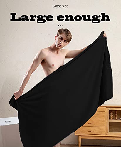 MYLSMPLE Luxury Microfiber Extra Large Bath Towel Beach Bath Sheet Fast Drying Towel Soft Absorbent Hotel Towel(36 Inch X 72 Inch, Black) - color: Black