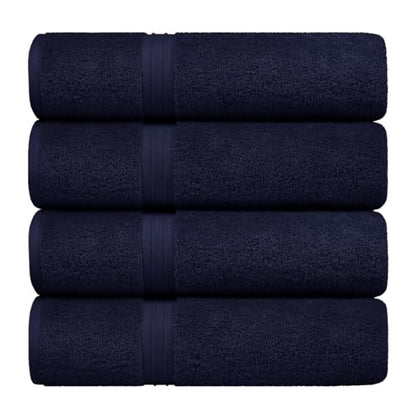 Large Bath Towels - Luxury & Cozy (28" x 56") 100% Cotton, Extra Soft - Versatile, Perfect as Spa Towel, Hotel Towels - Royal Blue (Set of 4) - color: Royal Blue