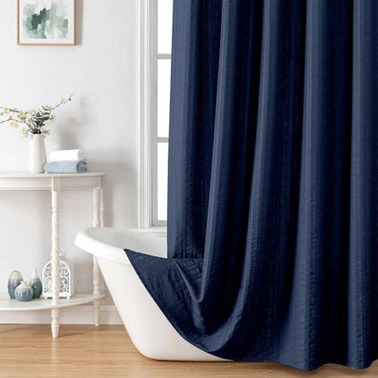 Aiyufeng Moga Navy Blue Shower Curtain, 3D Design Fabric Shower Curtains, Premium Spa Quality Modern Shower Curtains for Bathroom, 36"x72", Dark Blue - color: Navy Blue, size: 36"W x 72"L (Pack of 1)