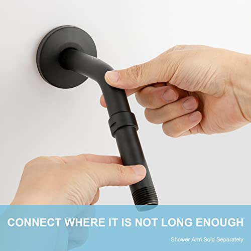 OFFO Shower Head Extension Arm 3 in, Shower Arm Extension Shower Head Extender Made of 304 Stainless Steel Shower Pipe Extension, Matte Black - color: Matte Black, style: 3 in