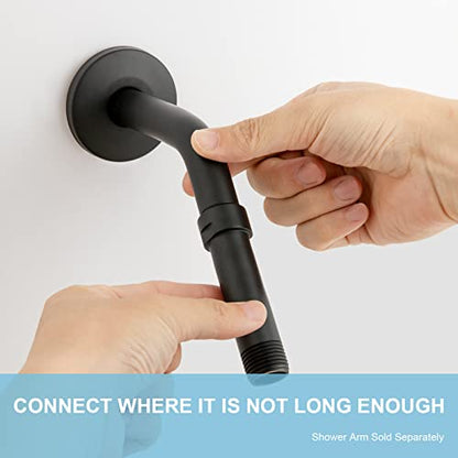 OFFO Shower Head Extension Arm 3 in, Shower Arm Extension Shower Head Extender Made of 304 Stainless Steel Shower Pipe Extension, Matte Black - color: Matte Black, style: 3 in