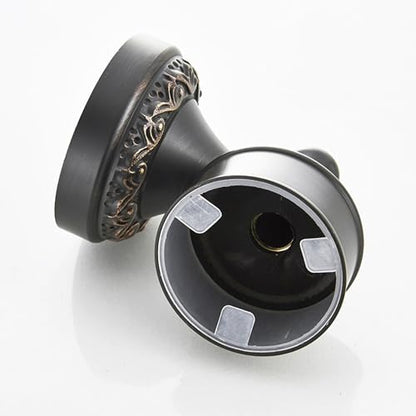 Oil Rubble Bronze Brass Bath Toilet Paper Holder with Shelf, Wall Mounted Black Bathroom Hardware Accessories, Pattern Carving Design - color: Soap Holder