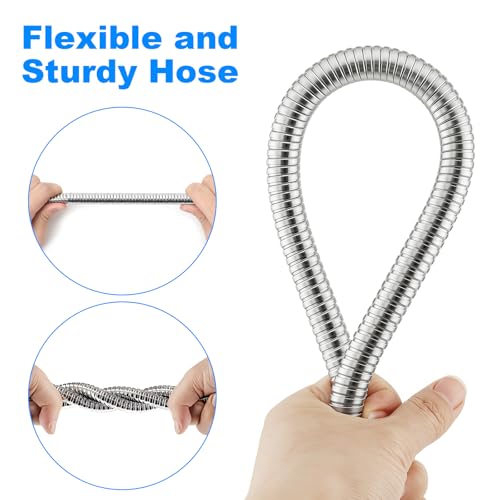 79-Inch Stainless Steel Shower Hose, FSDIYU Extension Replacement Hoses | Extra Long Flexible Anti-Kink Handheld Shower Head Hose with Universal G1/2 Insert for Pet Bathing, RV Cleaning, Bidet Hoses