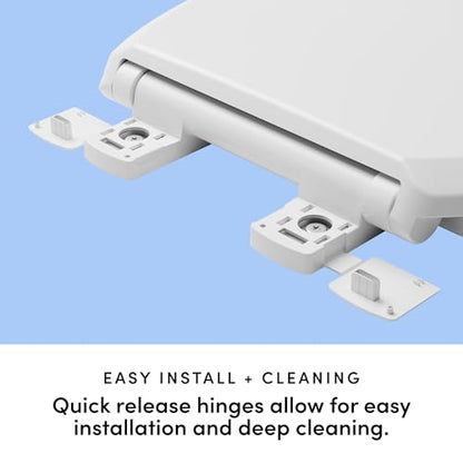 TUSHY Elongated Toilet Seat with Soft-Close, Fits All Bidet Attachments | Basic Install 6 Minutes, Quick-Release for Easy Cleaning, Non-Slip Pads