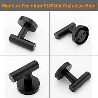 Nolimas Towel Coat Hook Matte Black SUS304 Stainless Steel Bathroom Clothes Cabinet Closet Sponges Robe Hook Wall Mounted Round Kitchen Heavy Duty Door Hanger 2 Packs - color: 2pcs Matte Black