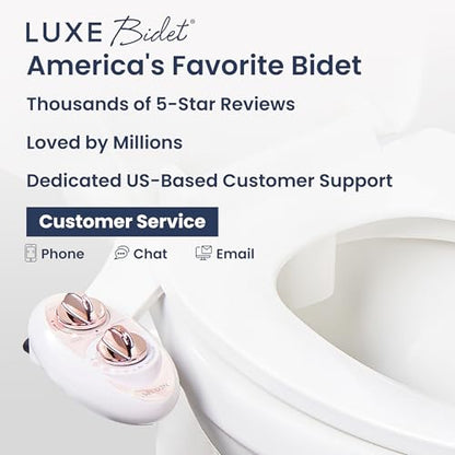 LUXE Bidet NEO 185 - Bidet Attachment for Toilet Seat, Rose Gold | Non-Electric, Dual Nozzle, Self-Cleaning, Adjustable Water Pressure, Rear & Feminine Wash - color: Rose Gold