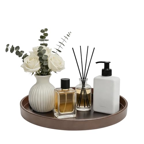 2 Pack 10" Bathroom and Vanity Tray, ABS Bathroom Counter Organizer, Coffee Table Decor for Perfume, Candles, Keys &More. Kitchen Countertop Organizer, Decorative Tray Soap Holder, Brown - color: Brown, size: 10" - 2Pcs