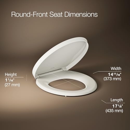 KOHLER K-26802-96 Impro ReadyLatch Quiet Close Round Toilet Seat, Soft Close Seat, Compatible with Round Toilets, Biscuit - color: Biscuit, size: Round