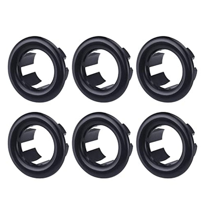 6 Pack Sink Overflow Ring Black, ARCORA Bathroom Kitchen Sink Basin Trim Overflow Cover Hole Insert Cap - color: Black-6 Pack