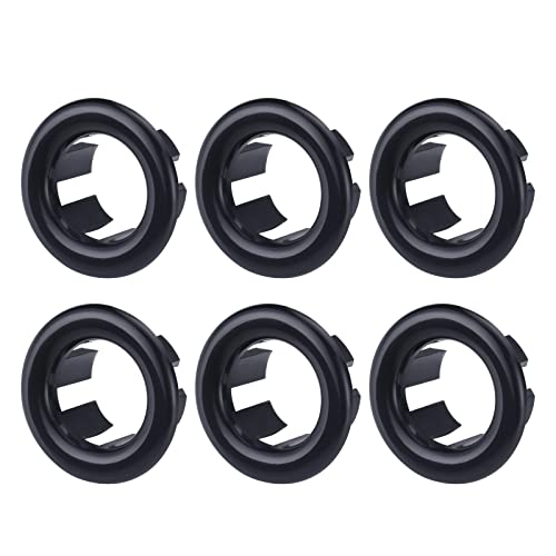 6 Pack Sink Overflow Ring Black, ARCORA Bathroom Kitchen Sink Basin Trim Overflow Cover Hole Insert Cap - color: Black-6 Pack