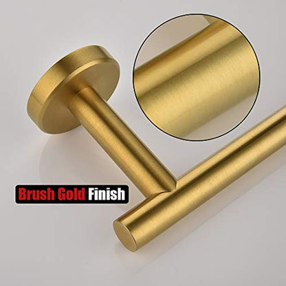 JQK Gold Toilet Paper Holder, 5 Inch Tissue Paper Dispenser, 304 Stainless Steel Thick 0.8mm Wall Mount, Brushed Brass, TPH100-BG - color: Gold, size: Bar