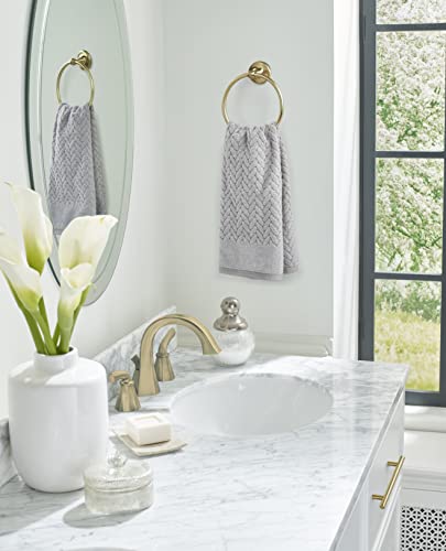 Amerock Wall Mounted Gold Towel Ring, Small Hand Towel Holder, Bathroom Accessories, Bath Hardware, Kitchen Towel Holder - color: Gold