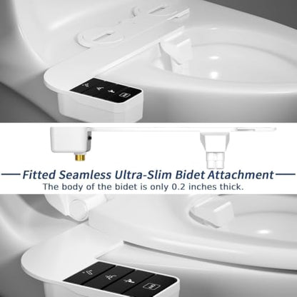 Bidet Attachment for Toilet, Retractable Self Cleaning Cold Water Bidets for Existing Toilets, Bidet Toilet Seat Attachment with Pressure Controls, Bidet Attachment for Frontal & Rear Wash, Black