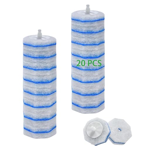 20 Count Toilet Brush Refills Fits Clorox Wand, 3X Cleaning Exclusive Upgrade Formula Disposable Toilet Bowl Refills, No Falling Apart, Fits Most Brand T-oilet Brushes Cleaning Systeam - size: 1 Count (Pack of 20)
