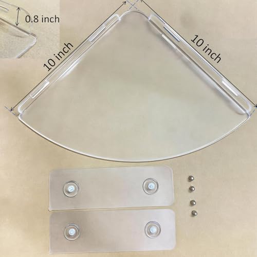 Acrylic Corner Shelves, Adhesive Shelf, Shower Caddy Organizer for Home Decor,Clear Shower Shelf,No Drilling Wall Mounted Bathroom Shelves