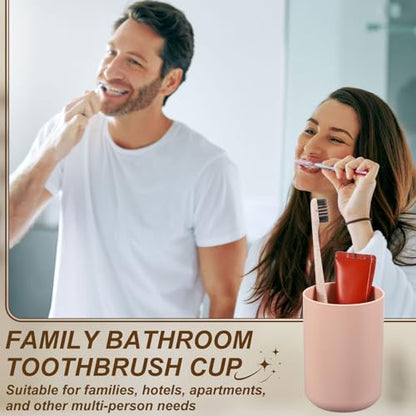uxcell Bathroom Tumblers, 14oz Reusable Toothbrush Cup 2.8x4 Plastic Cup for Bathroom Travel Home Toothpaste Makeup Brush Holder Mouthwash Water Beverages Combs, Brown - color: Brown