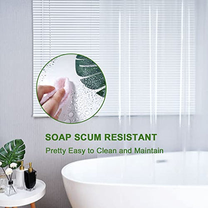 AooHome Eva Clear 48x72 Inches Shower Curtain Liner, See Through Clear 8G Bathroom Shower Curtain, Narrow Shower Liner, Heavy Duty, Water Repellent, Rust Proof Grommets - color: Clear, size: 48"W x 72"L (Pack of 1)