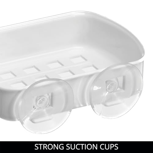 iDesign Suction Cup Soap Dish for Shower - White - color: White