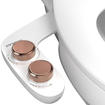 Bidet Attachment for Toilet Seat Water Pressure - Non Electric Bidets Self Cleaning Sprayer - Dual Nozzle Bidet Attachments Toilets Spray - Adjustable Bidets Wash Butt Cleaner for Bathroom Gifts - color: Rose Gold