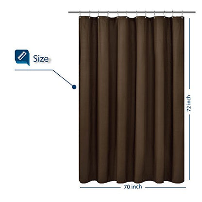 Barossa Design Soft Microfiber Fabric Shower Liner or Curtain, Hotel Quality, Machine Washable, Water Repellent, Chocolate Brown, 70 x 72 inches - color: Brown, size: 70"W x 72"L (Pack of 1)