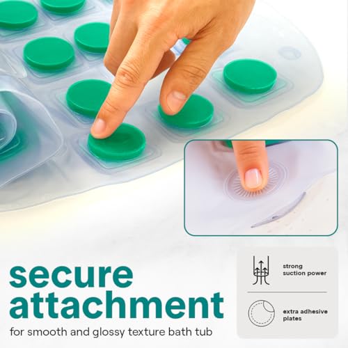 SereneLife Bubble Bath Mat - Portable Spa Bubble Bath Massager with Waterproof Bath Light & Pillow, Adjustable Bubble Intensity, Easy Button Control, Remote Control - color: Teal