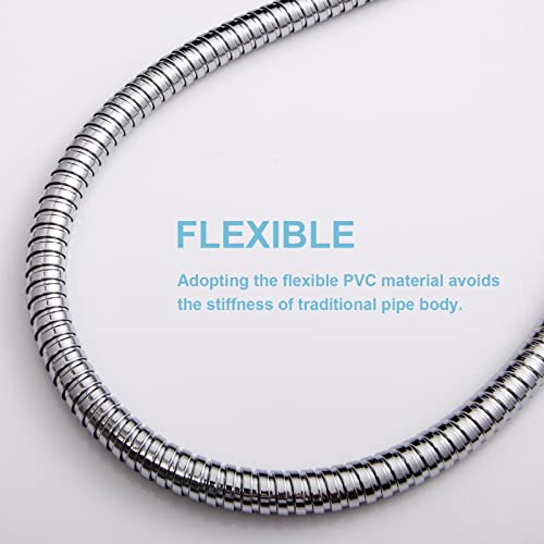 OFFO Shower Hose, 48 Inch Bidet Hose High Pressure Explosion Proof Toilet Hose for Bidet Sprayer Stainless Steel Electroplating Handheld Shower Hose Flex Hoses with Woven Inner Tube, Chrome - color: Chrome, size: 48 in