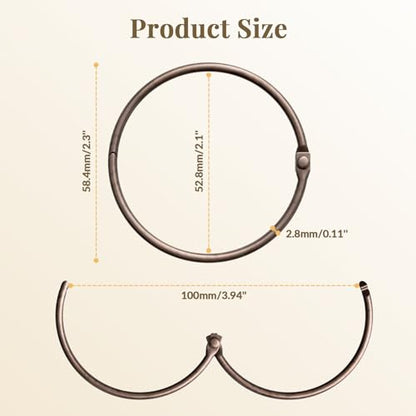 Bathway Shower Curtain Rings, Bronze Shower Curtain Hooks 12 Pcs Anti-Drop Shower Rings for Curtain, Shower Curtain Hooks Rust Proof, Shower Hooks for Shower Curtain Rod, Bronze Curtain Rings - color: Bronze, style: Classic Round