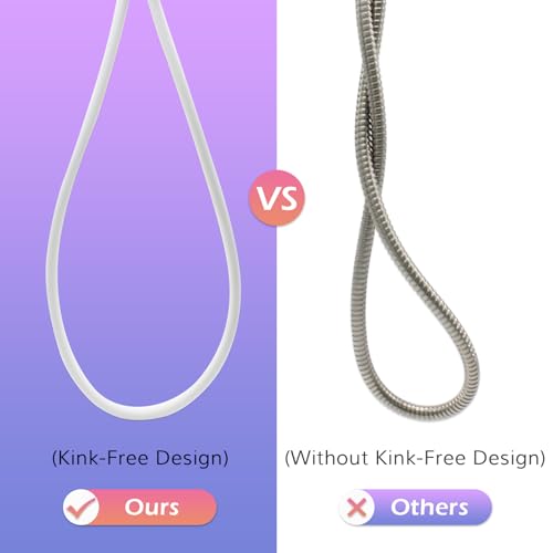 Silicone Shower Hose with Spare Washers, Anti-Kink Designed Replacement Handheld Shower Hose Extension for RV, Showerhead, Sprayer, Bidet, Pet Cleaning, 59 Inches, White - color: White, size: 59 Inches