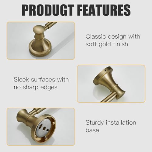 Towel Racks for Bathroom Wall Mounted Bath Towel Bar Antique Brass | Adjustable 16-26 In, Wall Mounted Towel Holder, Stainless Steel, Rustproof, Towel Bar Rod Hanger Hardware Accessories Hotel - color: Antique Brass