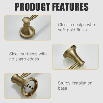 Towel Racks for Bathroom Wall Mounted Bath Towel Bar Antique Brass | Adjustable 16-26 In, Wall Mounted Towel Holder, Stainless Steel, Rustproof, Towel Bar Rod Hanger Hardware Accessories Hotel - color: Antique Brass