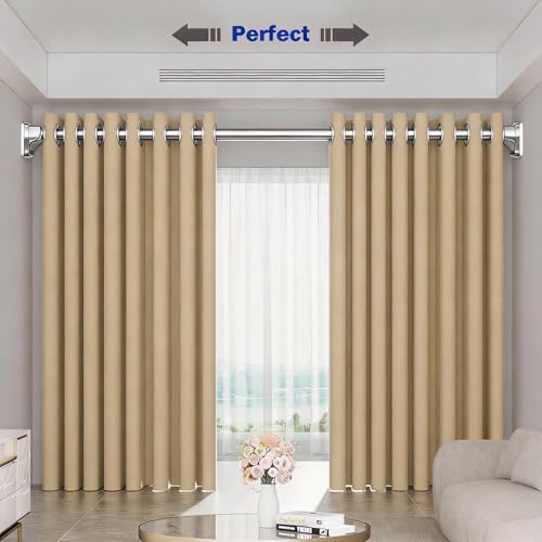 Silver Shower Curtain Rod 27 to 47 Inch,Heavy-Duty inner Lock Stainless Steel Telescopic Rod,1.2-Inch Diameter Bathroom Anti-Rust And anti-Slip Tension Rod Without Drilling,Convenient to Use - color: Stainless steel, size: 27-47 Inches