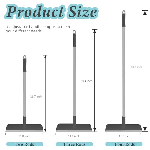 AONEZ Floor Scrub Brush with Long Handle - Adjustable Handle 2 in 1 Scrape and Heavy-Duty Stiff Bristle Floor Scrubber Brush for Cleaning Bathroom, Kitchen Patio Tile Garage and Deck