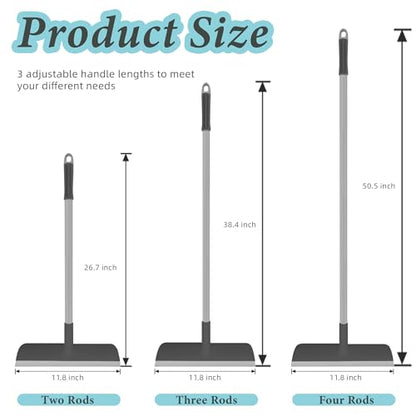 AONEZ Floor Scrub Brush with Long Handle - Adjustable Handle 2 in 1 Scrape and Heavy-Duty Stiff Bristle Floor Scrubber Brush for Cleaning Bathroom, Kitchen Patio Tile Garage and Deck