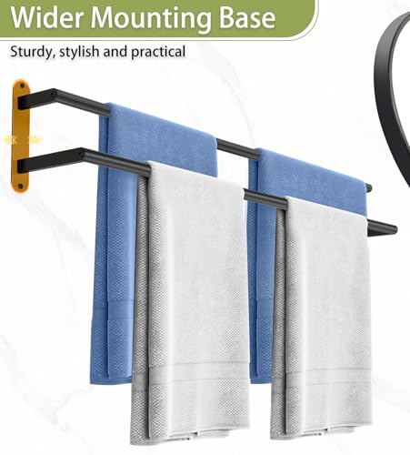 Double Towel Bar 32 Inch, Towel Racks for Bathroom, Wall Mount Bathroom Towel Holder, Stainless Steel Bathroom Towel Rack, Towel Rod Double Towel Hanger(Matte Black) - size: 32 Inch