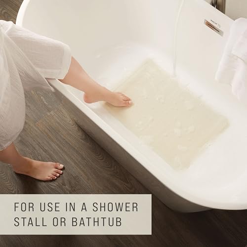 Rubbermaid Commercial Products Safti-Grip Bath Mat, Large, White, Suction-Backed, for Commercial/Residential Use for Home/Hotel/Shower/Bathtub - size: Large