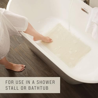 Rubbermaid Commercial Products Safti-Grip Bath Mat, Large, White, Suction-Backed, for Commercial/Residential Use for Home/Hotel/Shower/Bathtub - size: Large