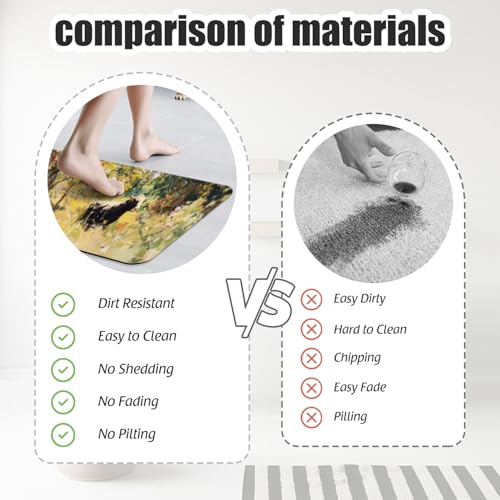 Bathroom Runner Mat Rugs Long,Cow On A Summer Pasture Style Diatomite Stone Bath Mat Large Absorbent Diatomaceous Earth Mat Non Slip Fast Dry Shower Mat Bathroom Rugs Floor Mat 16x42in - color: Design12