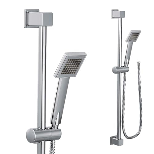 Moen 90 Degree Chrome Modern Eco-Performance Handshower Handheld Shower with 30-Inch Slide Bar and 69-Inch Metal Hose, S3879EP