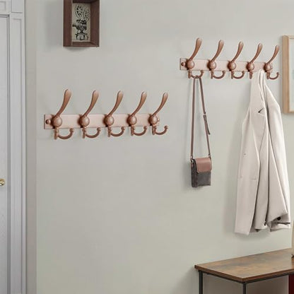 Coat Rack Wall Mount, Heavy Duty 12-Gauge Base vs Flimsy 1mm, Double-Thick Solid Anti-Snap Hooks, 16” Stud-Mount, Stainless Steel Hanger for Clothes Hat Entryway Closet Mudroom, Rose Gold - color: Rose Gold, size: L=17" (1pcs)