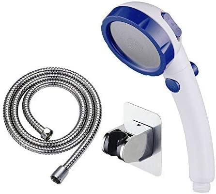 RV & Camper High Pressure Handheld Shower Head with Pause Button | 3 Spray Modes with ON/OFF Switch, Detachable Dog Shower Attachment, Pet Shower Wand with Bracket & Hose, White & Blue - color: White & Blue