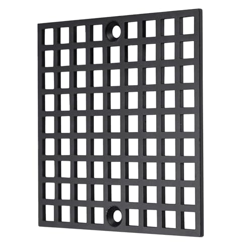 4" Matte Black Shower Drain Cover, 304 Stainless Steel Square Floor Drain Cover Replacement, Drain Strainer and Hair Catcher for Showers, Bathrooms, and Sinks - color: Black